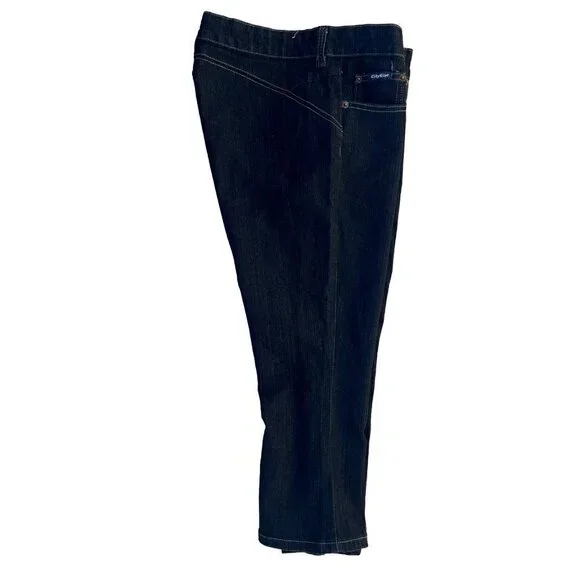 City Girl Ladies Black Denim Cropped Capri Jeans - Picture 9 of 14